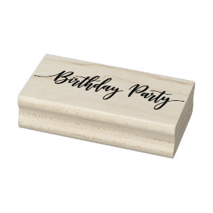 Carimbo De Borracha Festa de aniversário ortografada em silhueta Linha