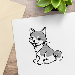 Carimbo De Borracha Filhote de cachorro Shiba Inu