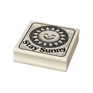 Carimbo De Borracha Fique Sunny Happy Sunshine