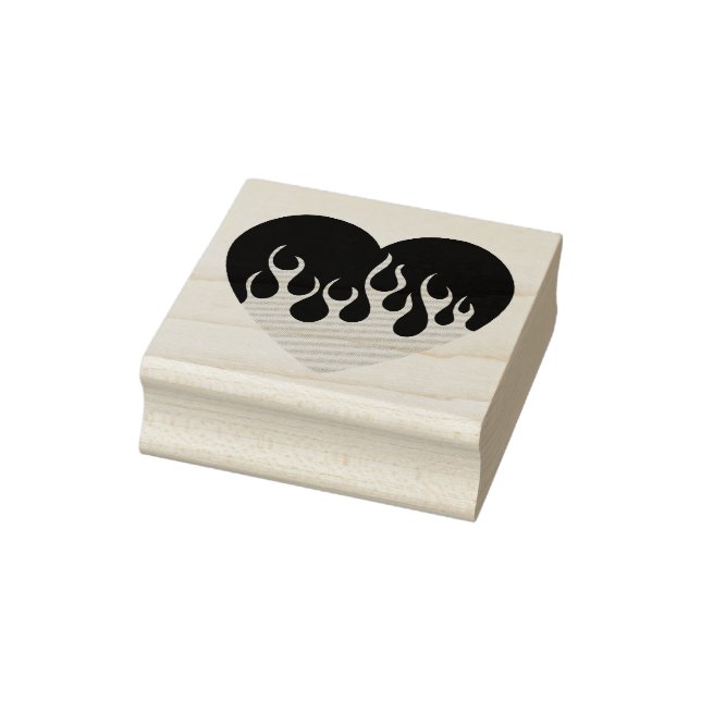 Carimbo De Borracha Fire Heart (Carimbo)