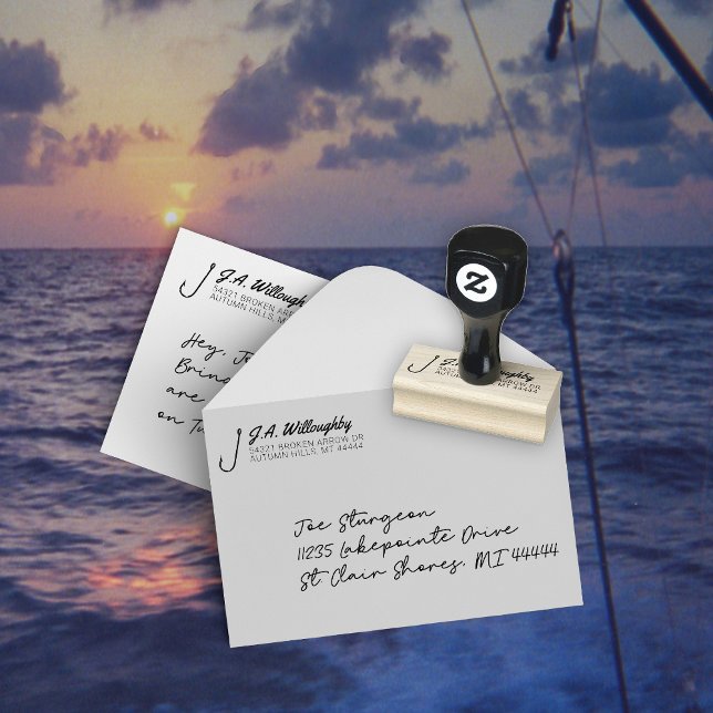 Carimbo De Borracha Fishing Hook Address Rubber Stamp (Criador carregado)