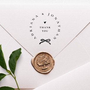 Carimbo De Borracha Fita Chic Redonda Elegante Agradecimento de Casame