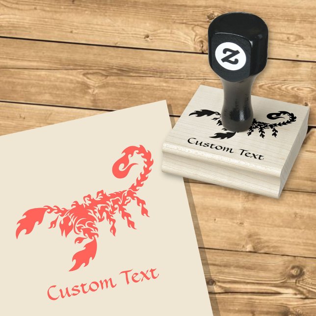 Carimbo De Borracha Flames Scorpion Rubber Stamp (Criador carregado)
