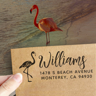 Carimbo De Borracha Flamingo Return Address Florida