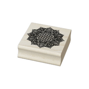 Carimbo De Borracha Flor da Vida - Ouro de ornamentos LOTUS I