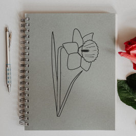 Carimbo De Borracha Flor de Arte de Linha Daffodil Botânica