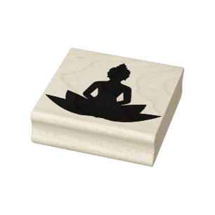 Carimbo De Borracha Flor Lotus com Buda