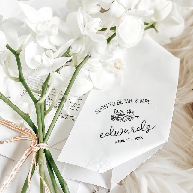 Carimbo De Borracha Flor Moderno Salve a Data (Criador carregado)