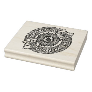 Carimbo De Borracha Flor na mandala