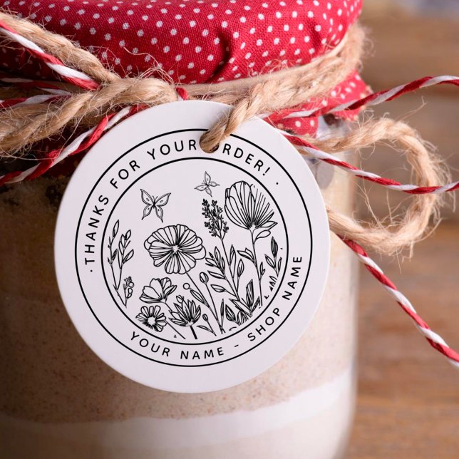 Carimbo De Borracha Flor Obrigado Pequena Empresa (Criador carregado)