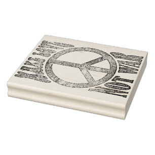 Carimbo De Borracha Flor Power Peace - Fazer Amor Não Guerra 1