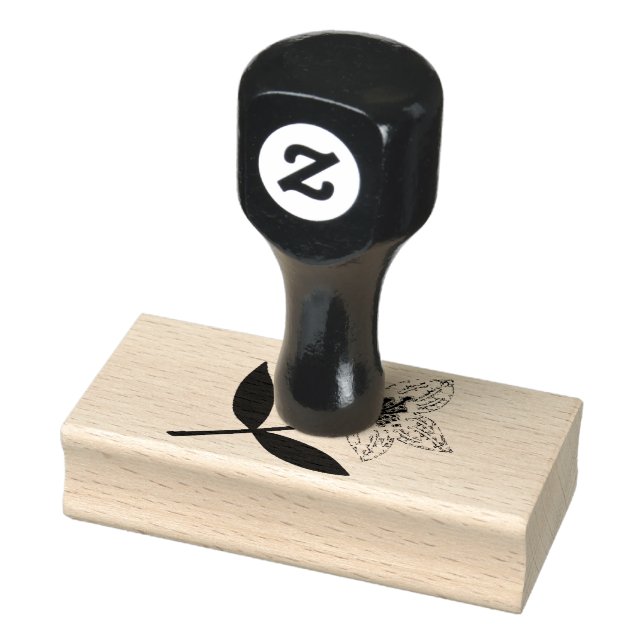 Carimbo De Borracha Flor rosa-branca com licença (Carimbo)