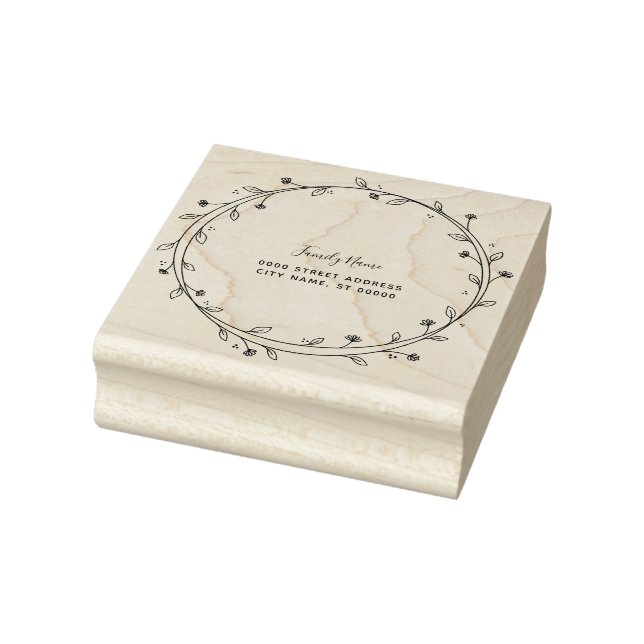 Carimbo De Borracha Floral Wreath Rubber Stamp (Carimbo)