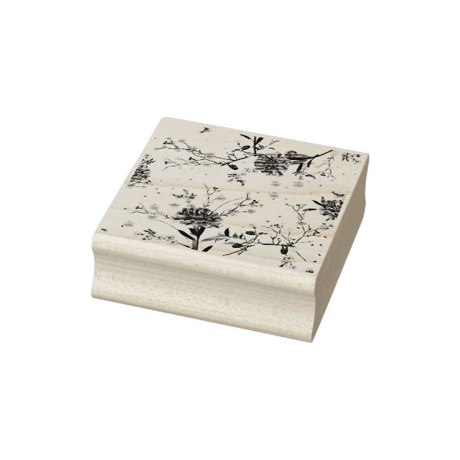 Carimbo De Borracha Flores azuis (Carimbo)