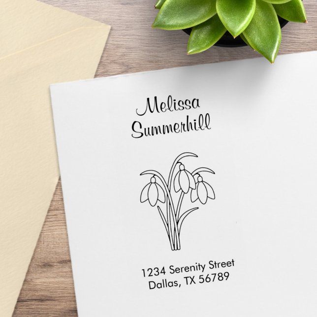 Carimbo De Borracha Flores de Inverno - Endereço de Flores de Primaver (Criador carregado)