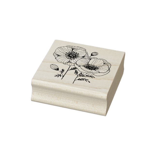 Carimbo De Borracha Flores de papoila (Carimbo)