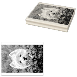 Carimbo De Borracha Flores de Westie e Rosa