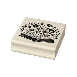 Carimbo De Borracha Flores em um Livro