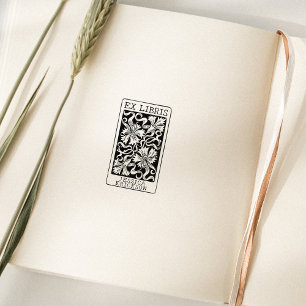 Carimbo De Borracha Flores Vintage Ex Libris Livro Personalizado