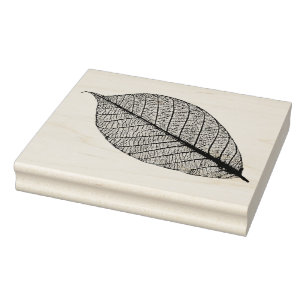 Carimbo De Borracha Folha de outono seca