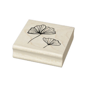 Carimbo De Borracha folhas de ginkgo