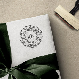 Carimbo De Borracha Folk Art Wreath | Alegria de Férias