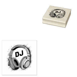 Carimbo De Borracha Fones de ouvido Music DJ
