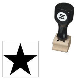 CARIMBO DE BORRACHA FORMA SÓLIDA DE ESTRELA SIMPLES PRETA
