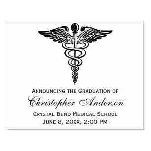 Carimbo De Borracha Formando - Símbolo de Caduco Médico Convite