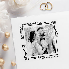 Carimbo De Borracha Foto de Casamento de Quadros Quadrados do Corner S