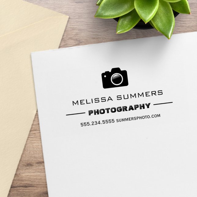 Carimbo De Borracha Fotografia da câmera - Informações de contato do f (Criador carregado)