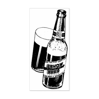 Carimbo De Borracha Frasco de cerveja e vidro