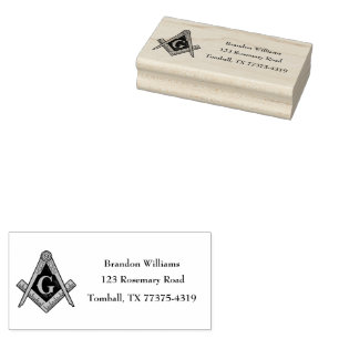 Carimbo De Borracha Freemason Masonic Square e Compass
