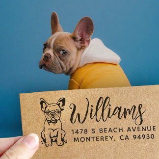 Carimbo De Borracha French Bulldog Owner Return Address Dog Owner