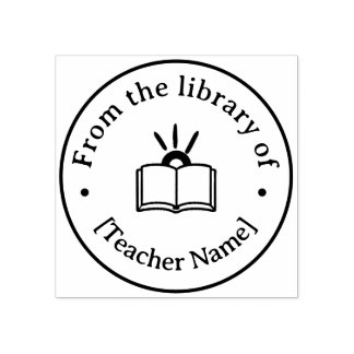 Carimbo De Borracha From The Library Of Custom Book Teacher Classroom