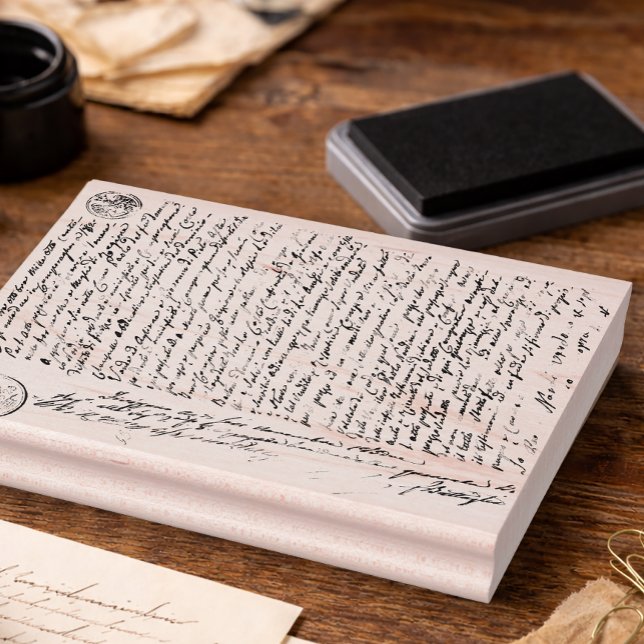 Carimbo De Borracha Fundo do Script Vintage (Collage Script Background Rubber Stamp)