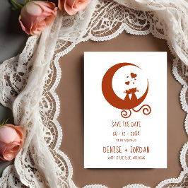 Carimbo De Borracha Funny Amorous Romantic Cats Couple Wedding 