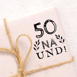 Carimbo De Borracha Funny DeDutch German 50 Na und 50th Birthday<br><div class="desc">Rustic DeDutch German 50 Na e 50th Birthday carimbo. 50º selo de aniversário. Citação motivacional e positiva 50 Na und! (E em alemão) em tipografia moderna e galhos rústicos. O selo é excelente como artesanato ou correio de acessórios para uma mulher ou um homem que comemora o 50º aniversário e...</div>