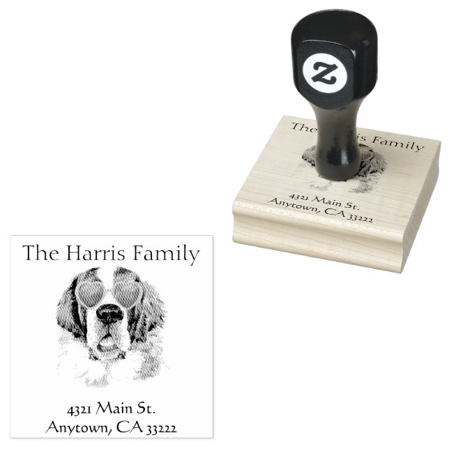 Carimbo De Borracha Funny Hipster Santo Bernard Personalizado (Carimbado)
