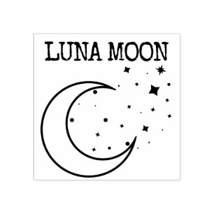 Carimbo De Borracha Galáxia Lua Estrelas Luna