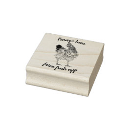 Carimbo De Borracha Galinha de Ovos Frescos de fazenda com o seu nome