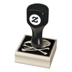 Carimbo De Borracha Galo Crânio e Crossbones