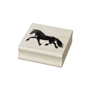 Carimbo De Borracha Garanhão preto do frisão, a beleza preta, cavalo