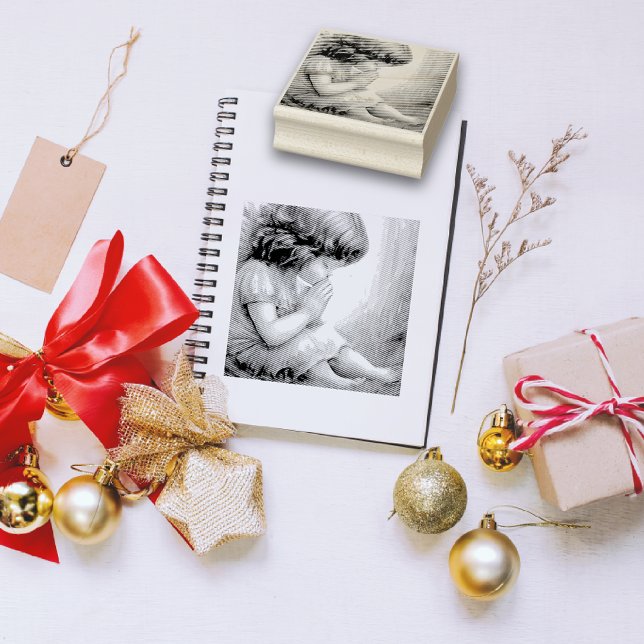 Carimbo De Borracha Garota Pequena Anjo Radiante Halo (Criador carregado)