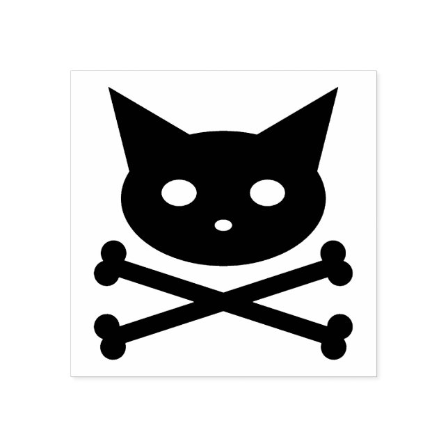 Carimbo De Borracha +{ Gatinho Caveira }}+ (Impressão)