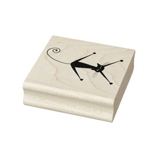 Carimbo De Borracha Gatinho Preto de Gato Malhado Personalizado (Carimbo)