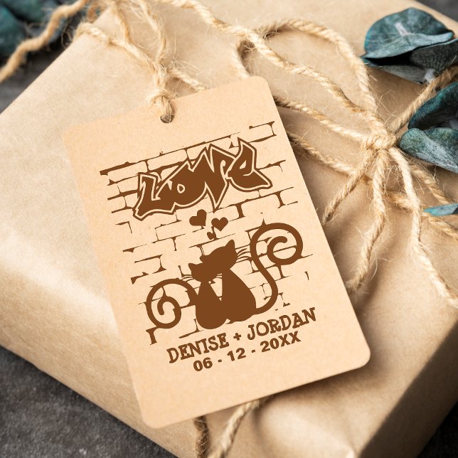 Carimbo De Borracha Gatinhos apaixonados por Grafite Wall pelo casamen (Criador carregado)