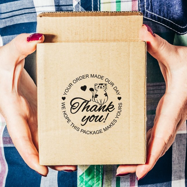 Carimbo De Borracha Gato Bonito Obrigado (Criador carregado)