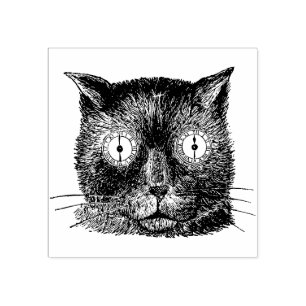 Carimbo De Borracha Gato com Olhos de Relógio