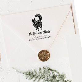 Carimbo De Borracha Gato Cortado, Endereço de Regresso Familiar